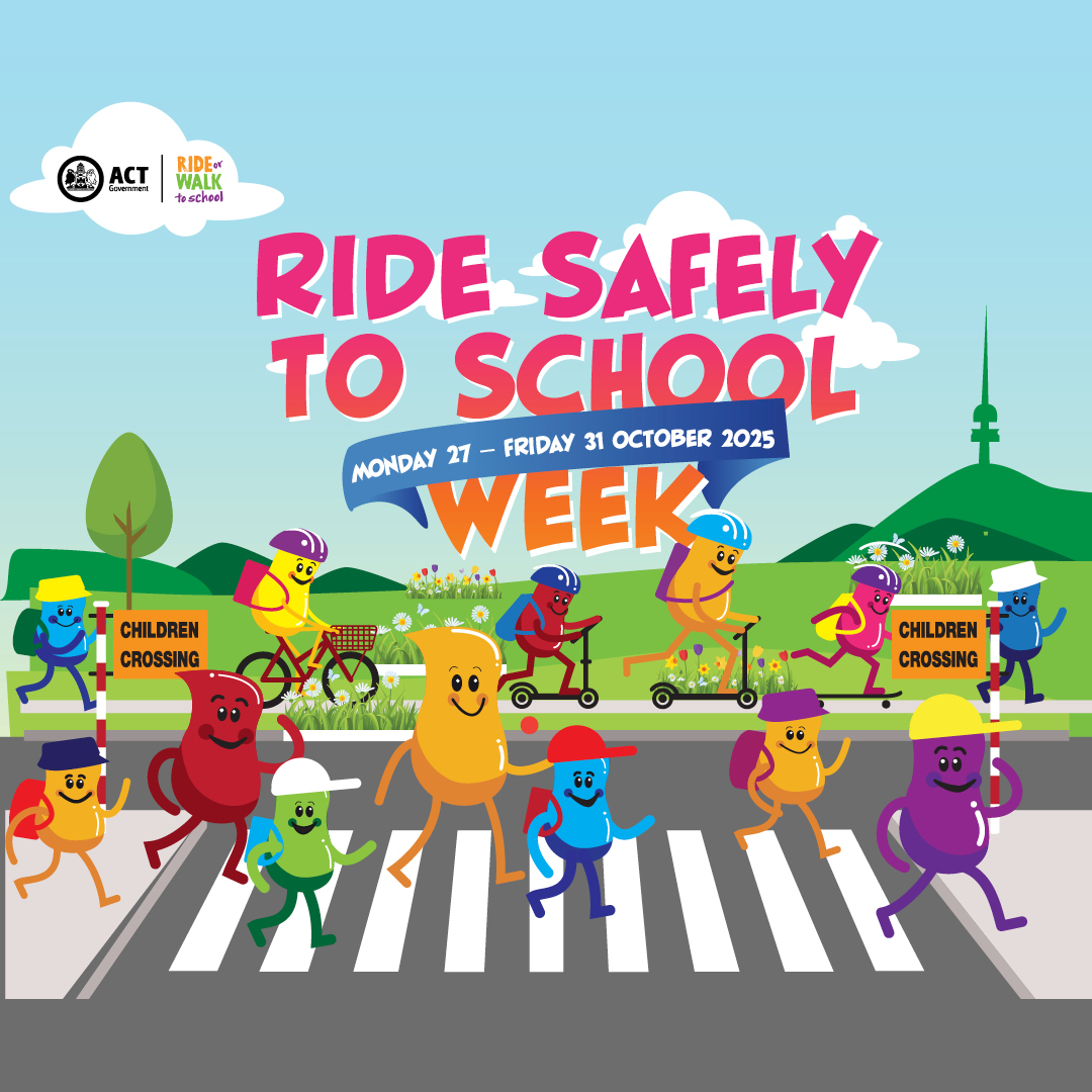 2024 ride safely to school week 28 October to 1 November graphic