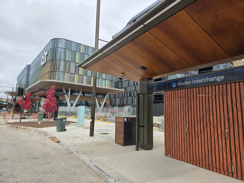 Image of Woden interchange showing new interchange stops