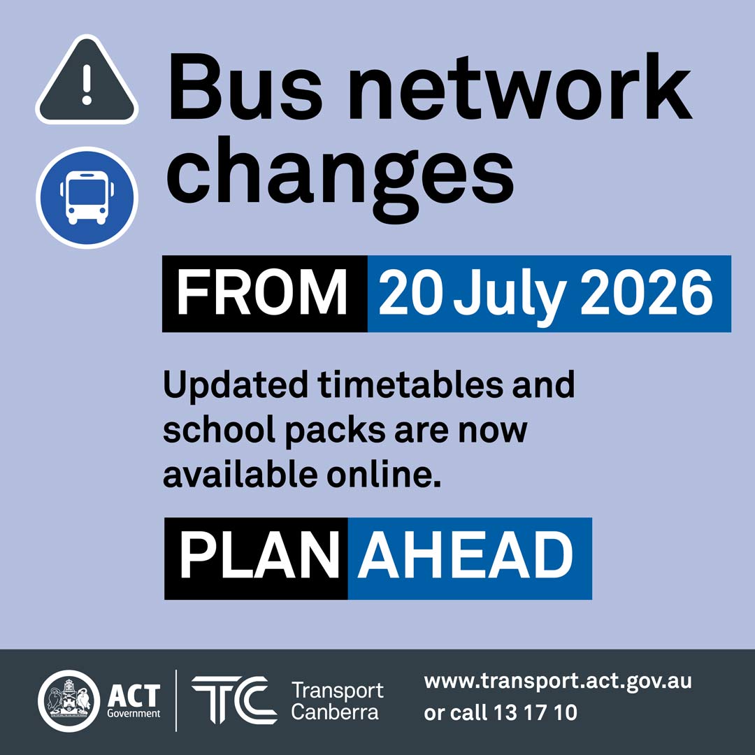 Bus network changes from 20 July 2026 including updated timetables and school packs
