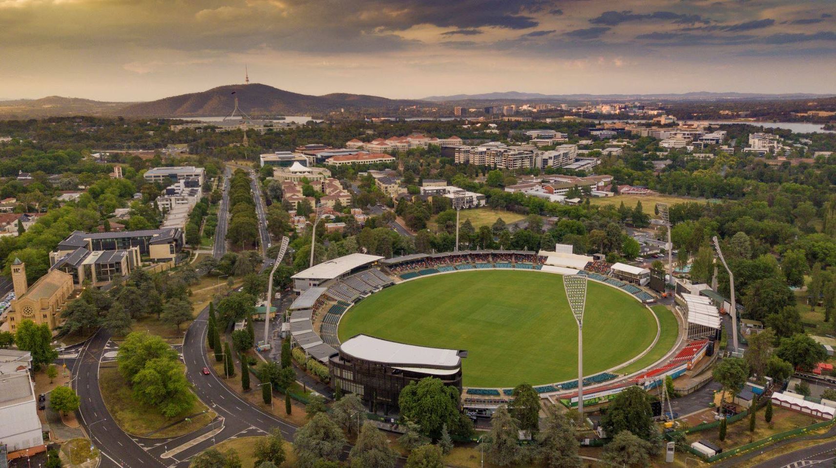 Aerial view of Manuka Oval