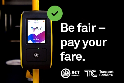 image of a Myway+ ticket validator with a green tick.
